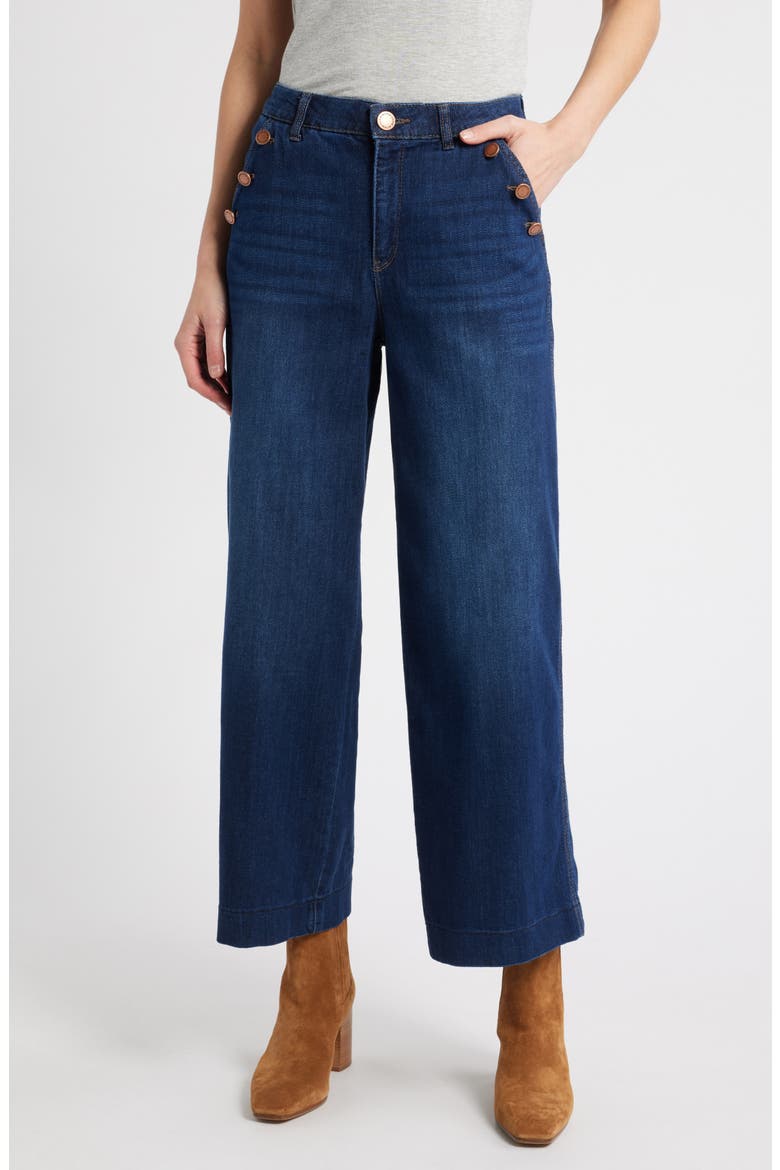 'Ab'Solution Sailor Wide Leg Jeans, Main, color, INDIGO