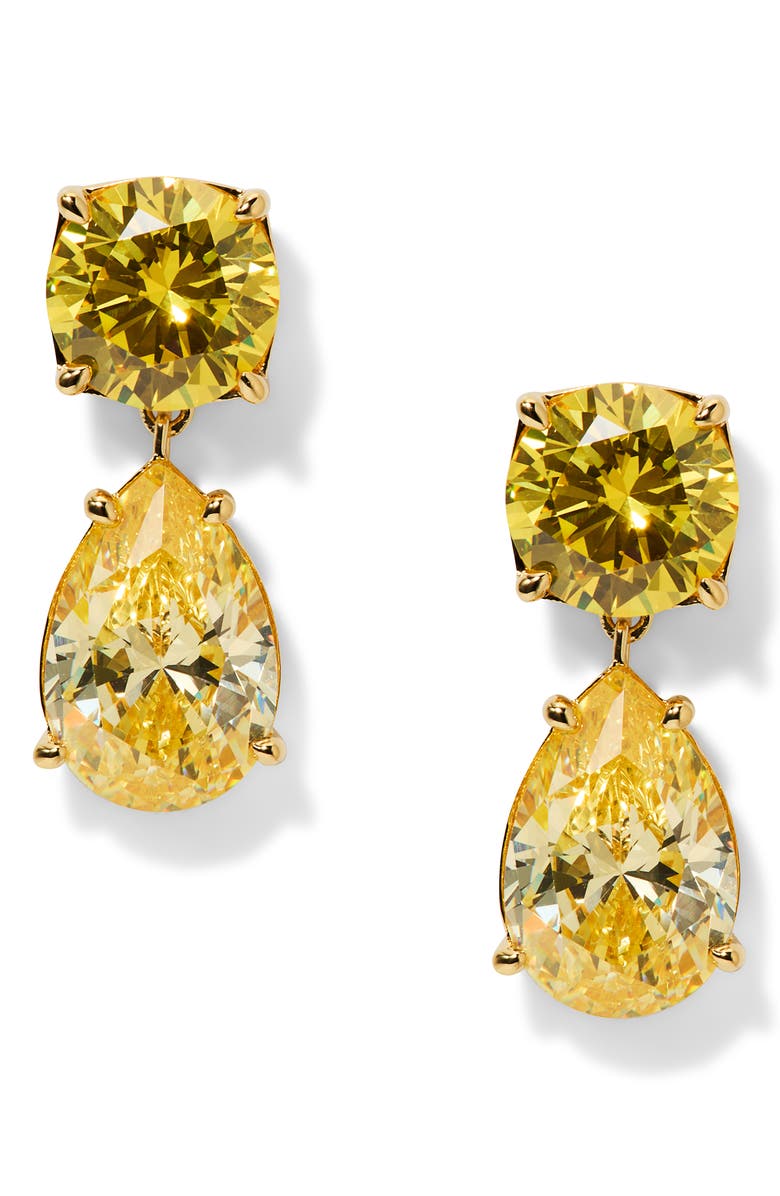 Nadri Maiden Cubic Zirconia Drop Earrings, Main, color, Gold/ Yellow