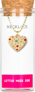 Little Miss Zoe Dotted Heart Charm Necklace in Gift Bottle