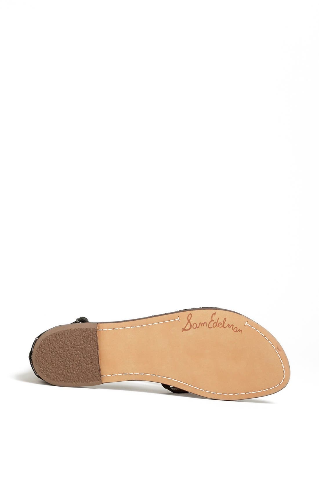 'Ginger' Gladiator Flat, Alternate, color, BLACK LEATHER