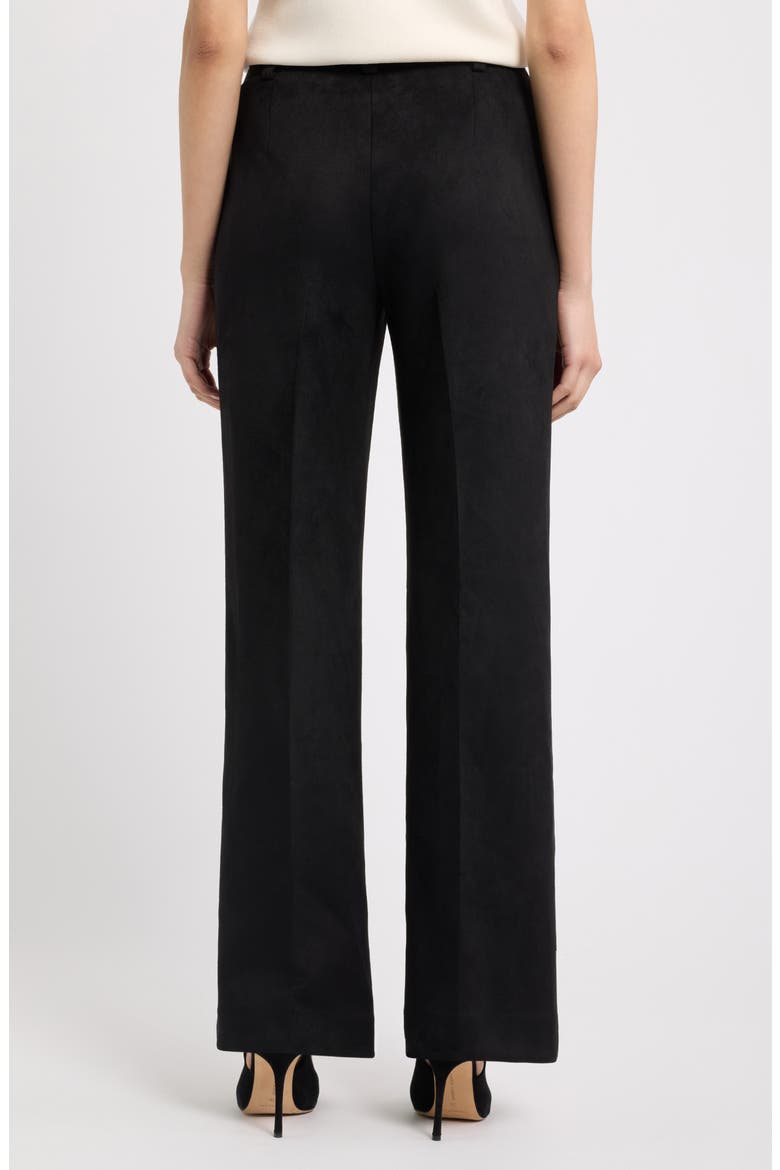 Pull On Wide Leg Faux Suede Pants, Alternate, color, ANNE BLACK