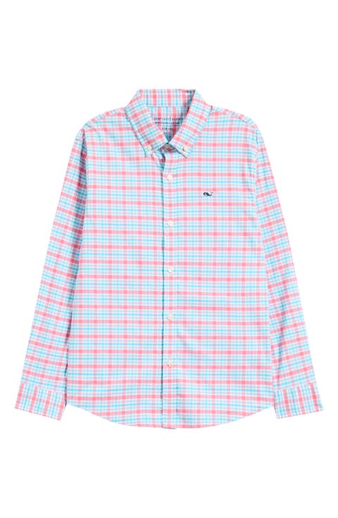 Kids' Bellamy brrrº Plaid Button-Down Shirt (Big Kid)