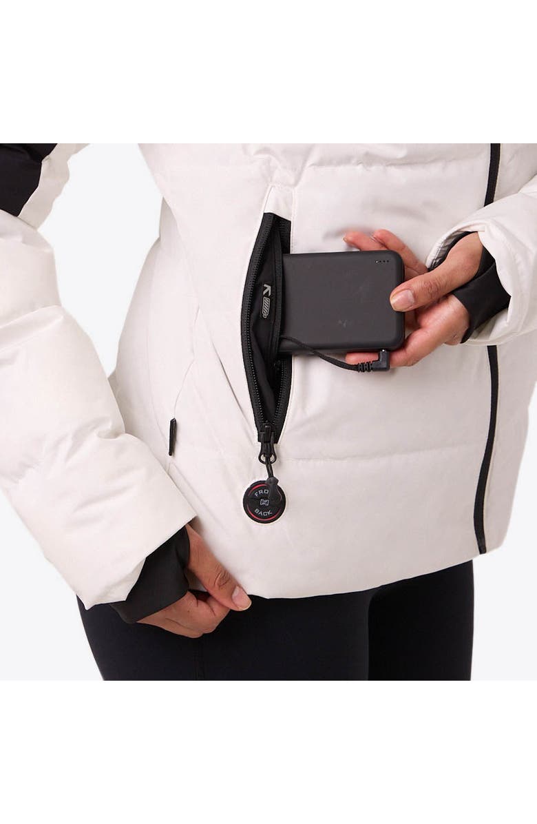 Mobile Warming Crest 2.0 Women's Natural Down Heated Jacket, Alternate, color, Black/White