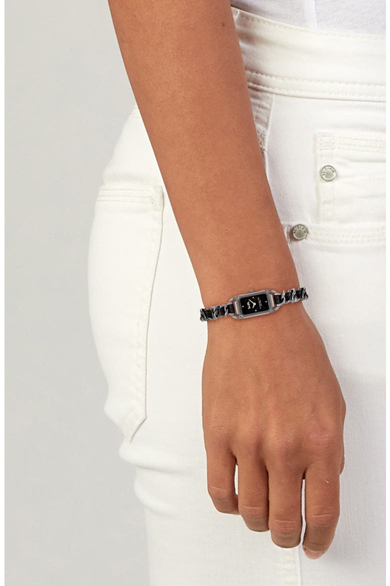 Cadie Rectangular Bracelet Watch, Alternate, color, BLACK