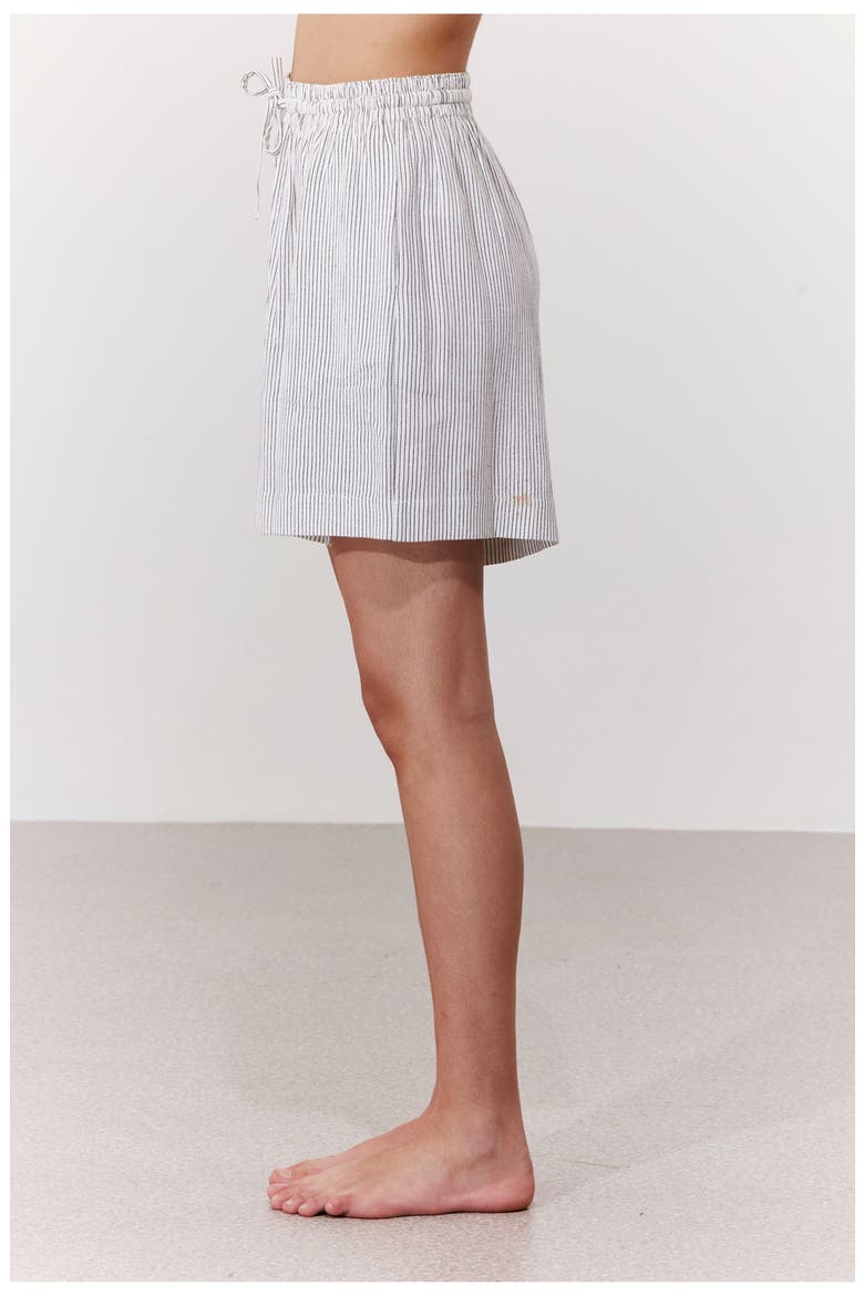 Saltstripe Bermuda Short Cover-Up, Alternate, color, Black-Cream