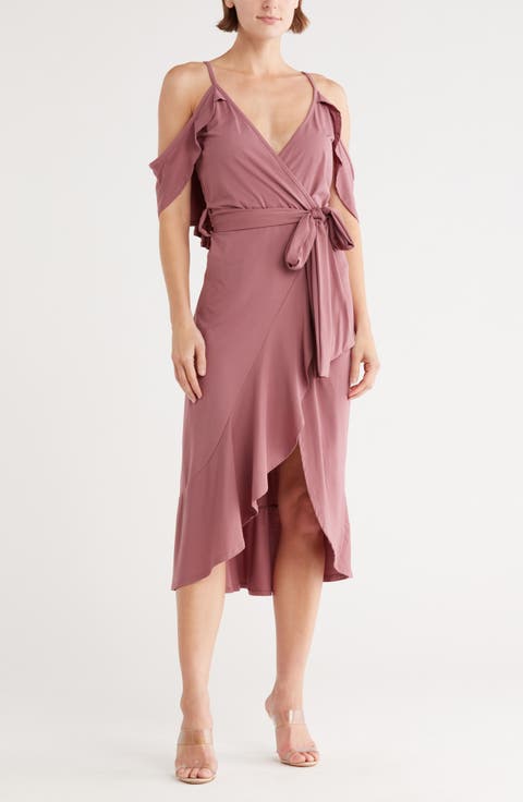 Cold Shoulder Wrap Dress