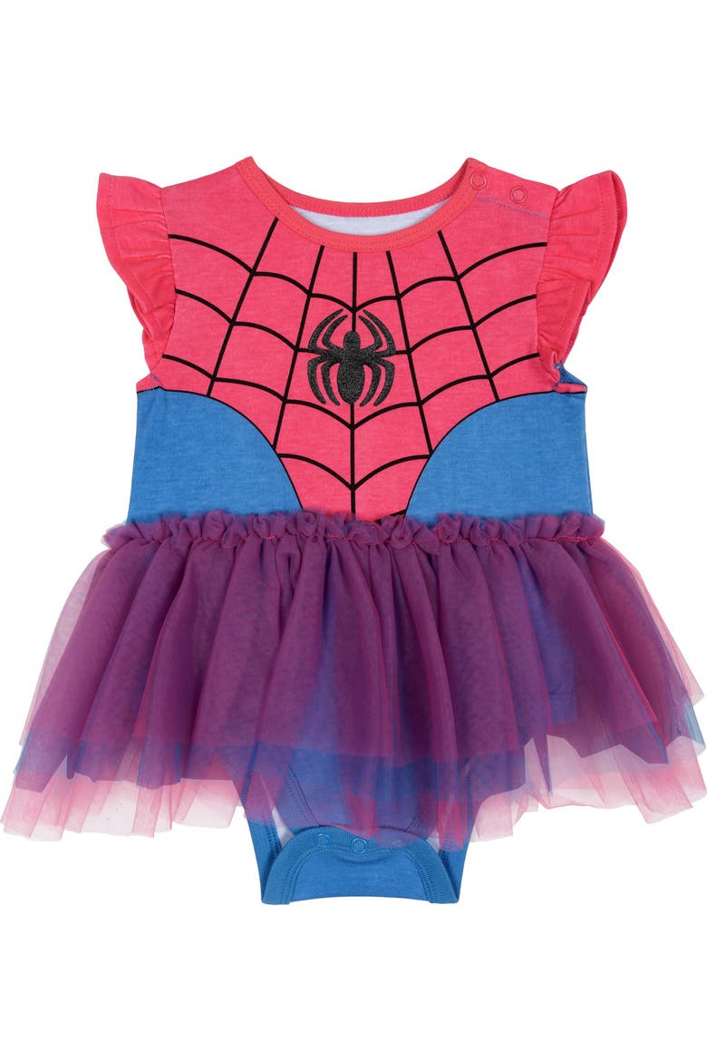 Spider-Man Tutu Bodysuit and Headband Set, Alternate, color, Pink Blue Spider Man