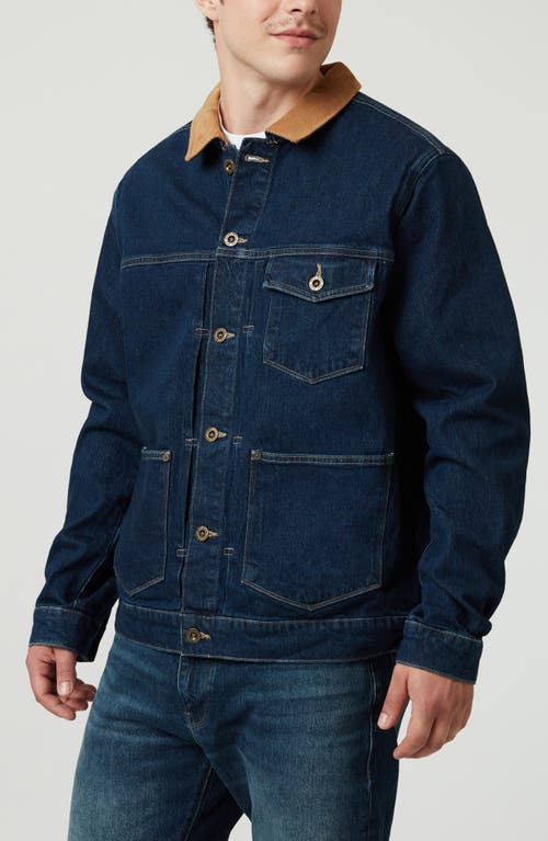 Mavi Jeans Willy Corduroy Collar Denim Jacket In Deep Blue Denim