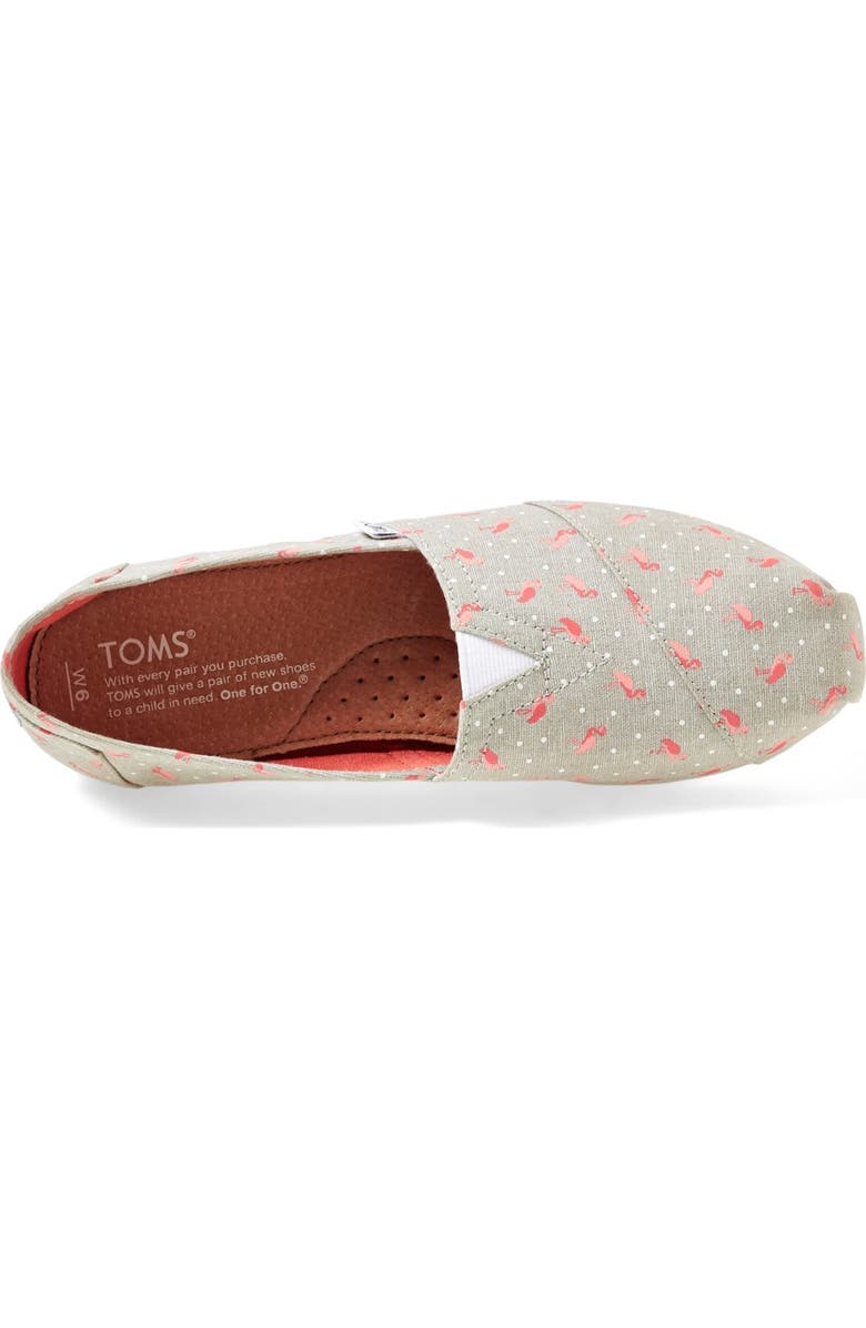 TOMS 'Classic - Flamingo' Alpargata Slip-On, Alternate, color,