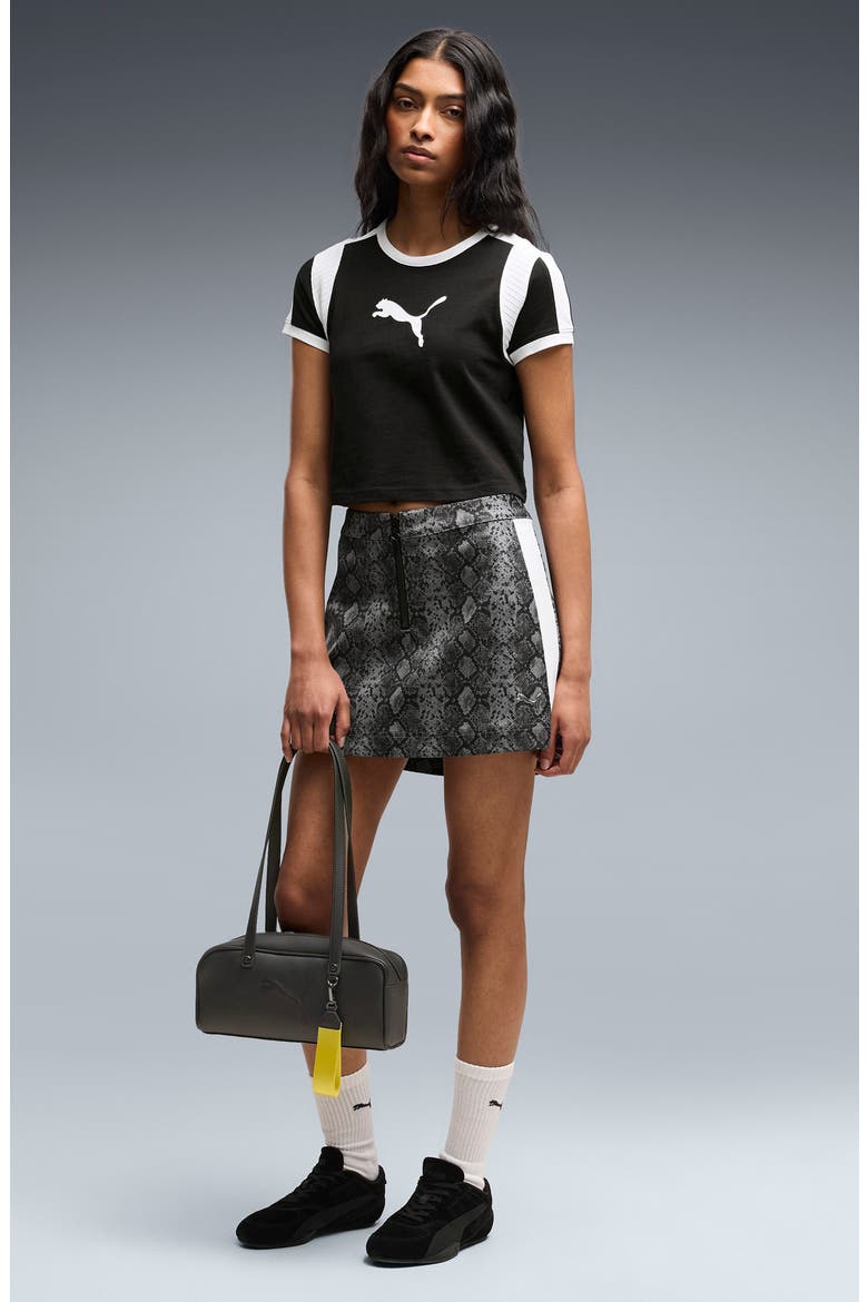T7 Snake Print Skirt, Alternate, color, PUMA BLACK