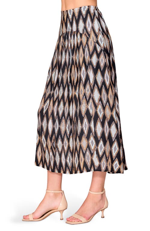 Melloday Geo Print Midi Skirt