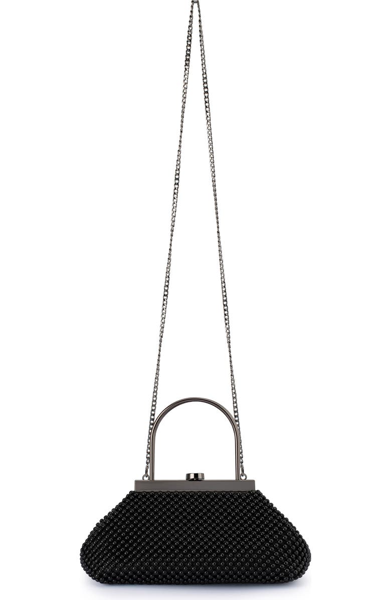 Olga Berg Mimi Ball Mesh Frame Bag, Alternate, color, Black