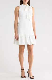 Vince Camuto Bow Neck Sleeveless Stretch Crepe Dress