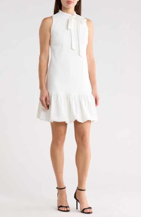 Vince Camuto Bow Neck Sleeveless Stretch Crepe Dress
