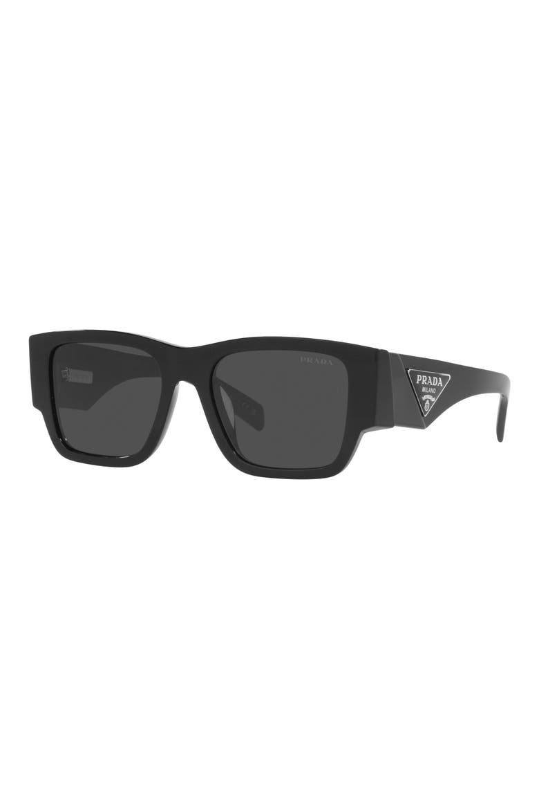 55mm Square Sunglasses, Alternate, color, BLACK