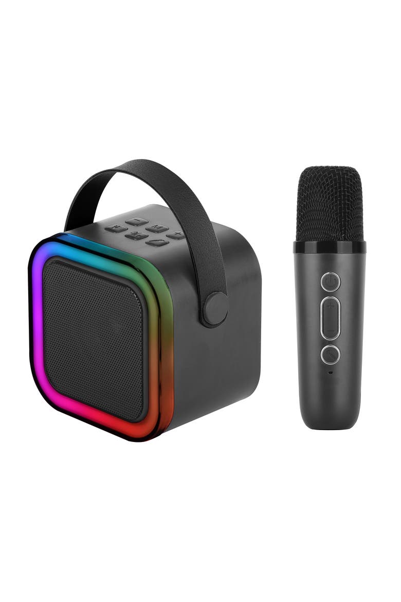 Mini Karaoke Bluetooth Speaker Wireless Mic, Main, color, Black