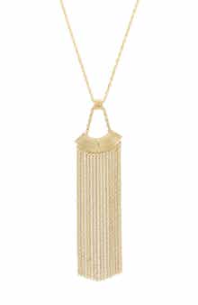 OLIVIA WELLES Bekkah Chain Fringe Pendant Necklace