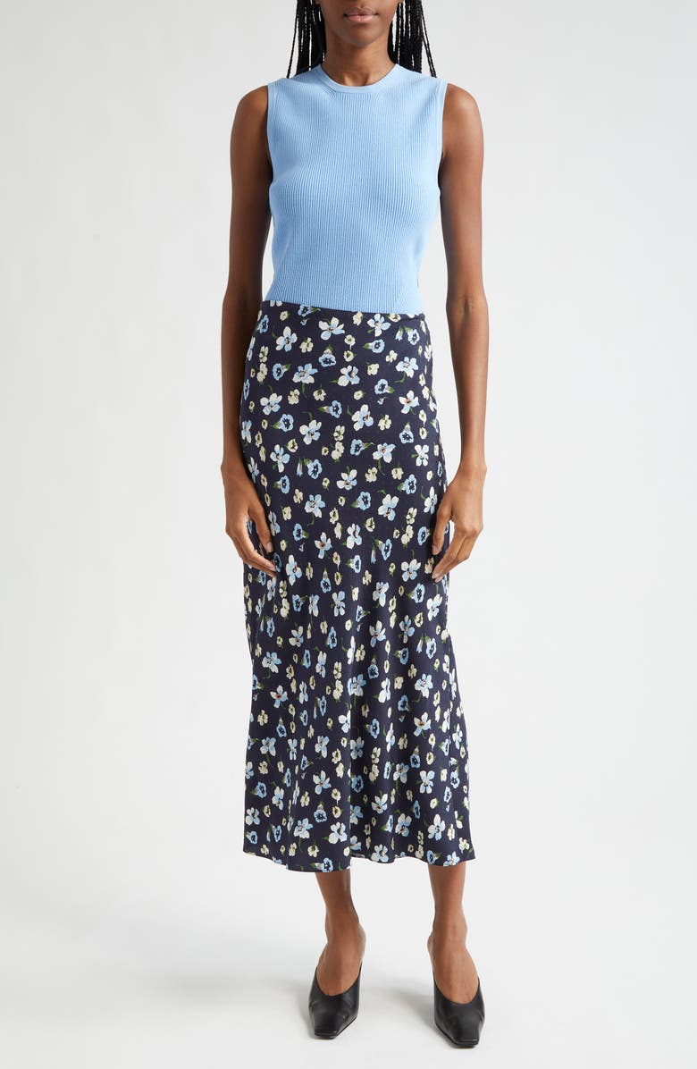 Veronica Beard Side Sleeveless Rib Sweater, Alternate, color, Blue Sky