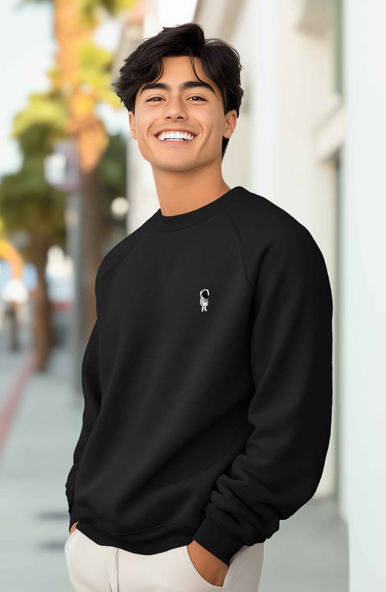 Dalix Astronaut Fleece Sweatshirt, Alternate, color, Black