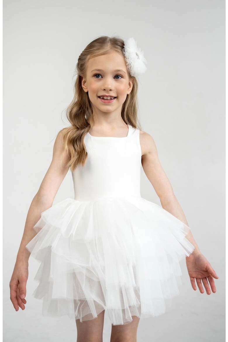 Lily Sleeveless Fluffy Tutu Dress, Alternate, color, White Lily