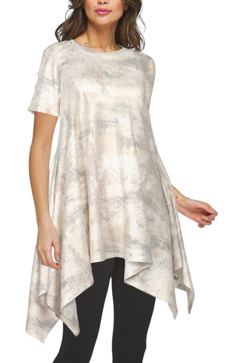 Iris Printed Cotton Jersey Dress, Main, color, Ecru