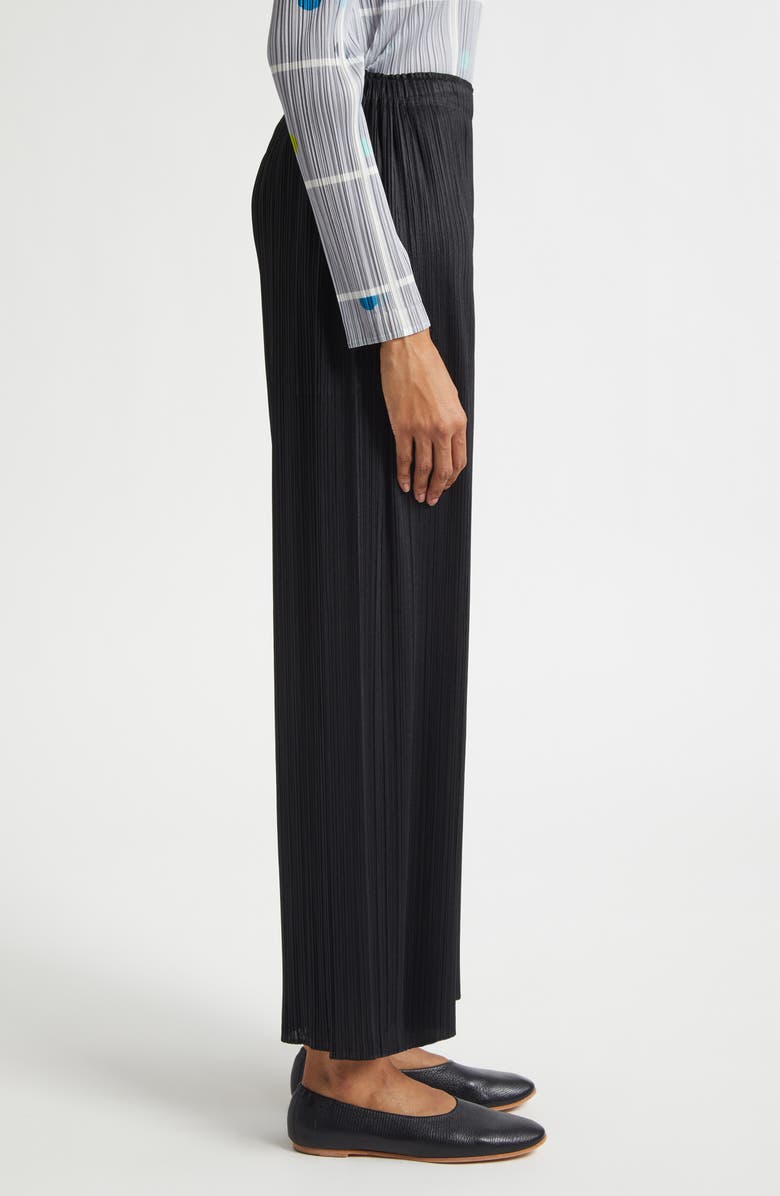 Pleats Please Issey Miyake Monthly Color February Pleated Straight Leg Pants, Alternate, color, Black