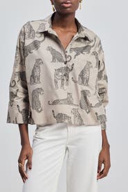Reistor Oversized Cropped Button-Down Shirt