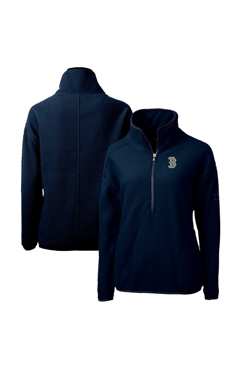 Cutter & Buck Women's Cutter & Buck Navy Boston Red Sox City Connect Cascade Eco Sherpa Half-Zip Pullover Jacket, Main, color, 