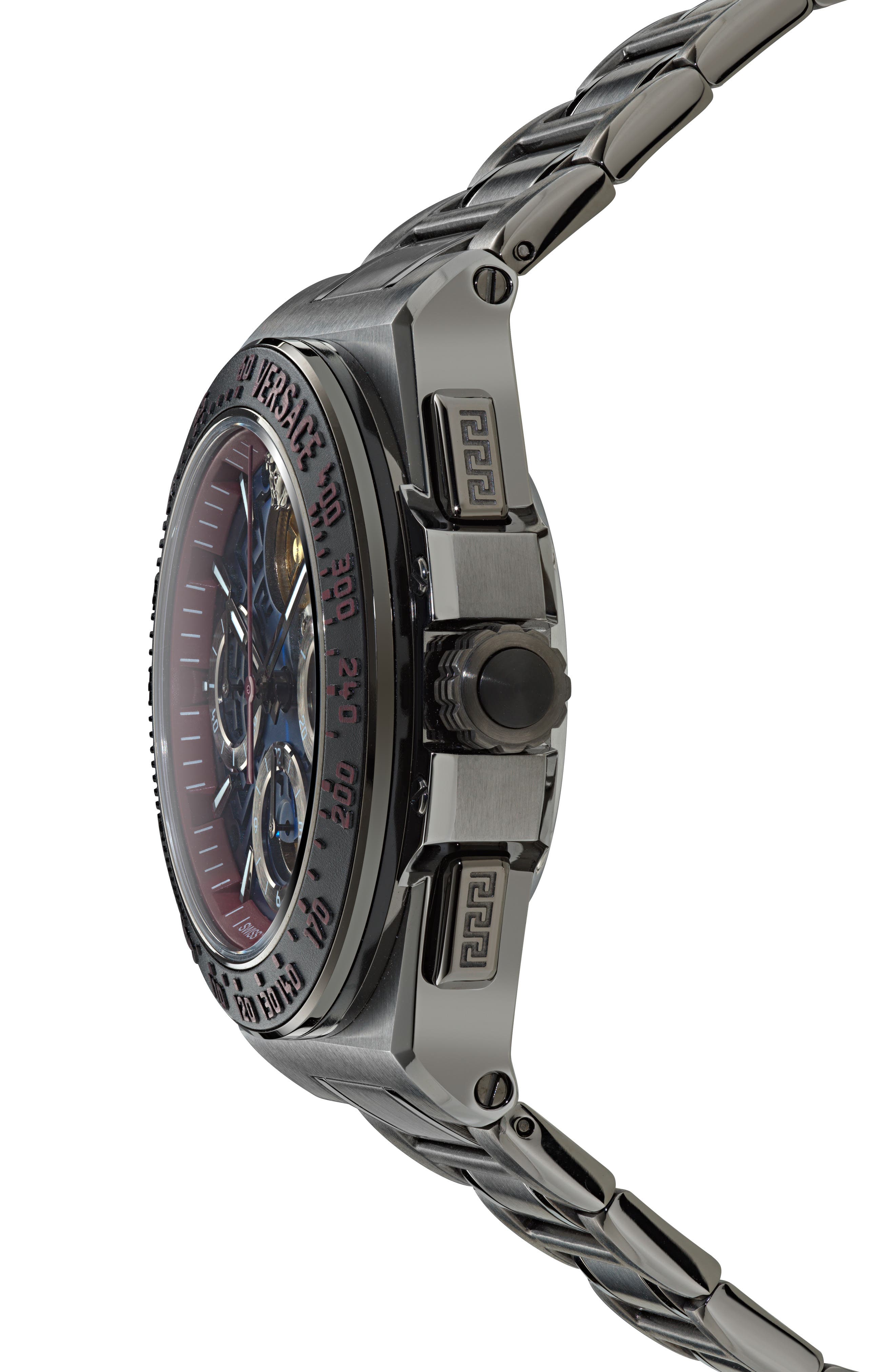 Greca Extreme Skeleton Dial Automatic Chronograph Bracelet Watch