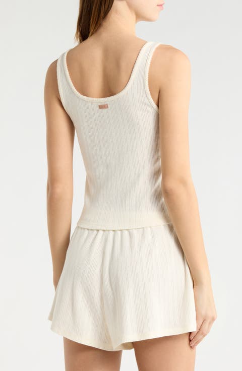 Pointelle Scoop Neck Sleep Tank