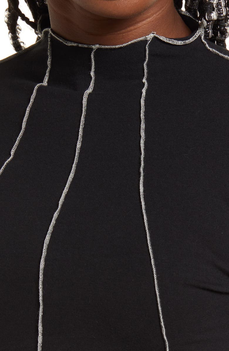 Good American Lettuce Edge Mock Neck Top, Alternate, color, 