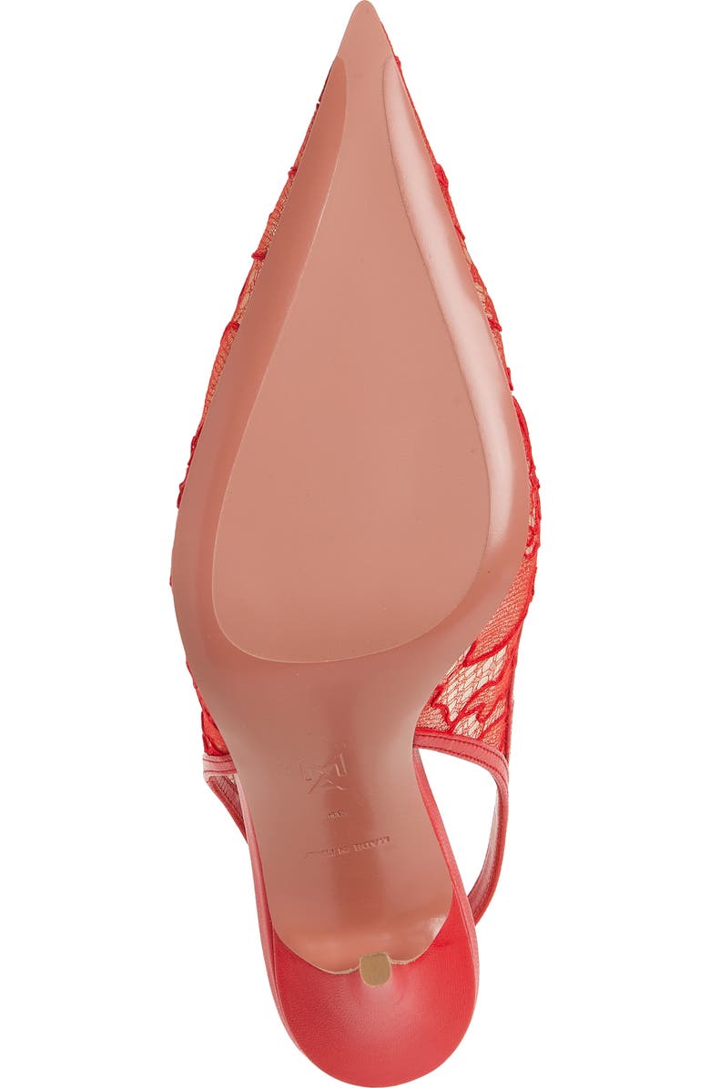 Amina Muaddi Anok Lace Pointed Toe Slingback Pump, Alternate, color, Red
