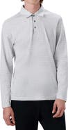 Bugatchi Stripe Cotton Long Sleeve Polo