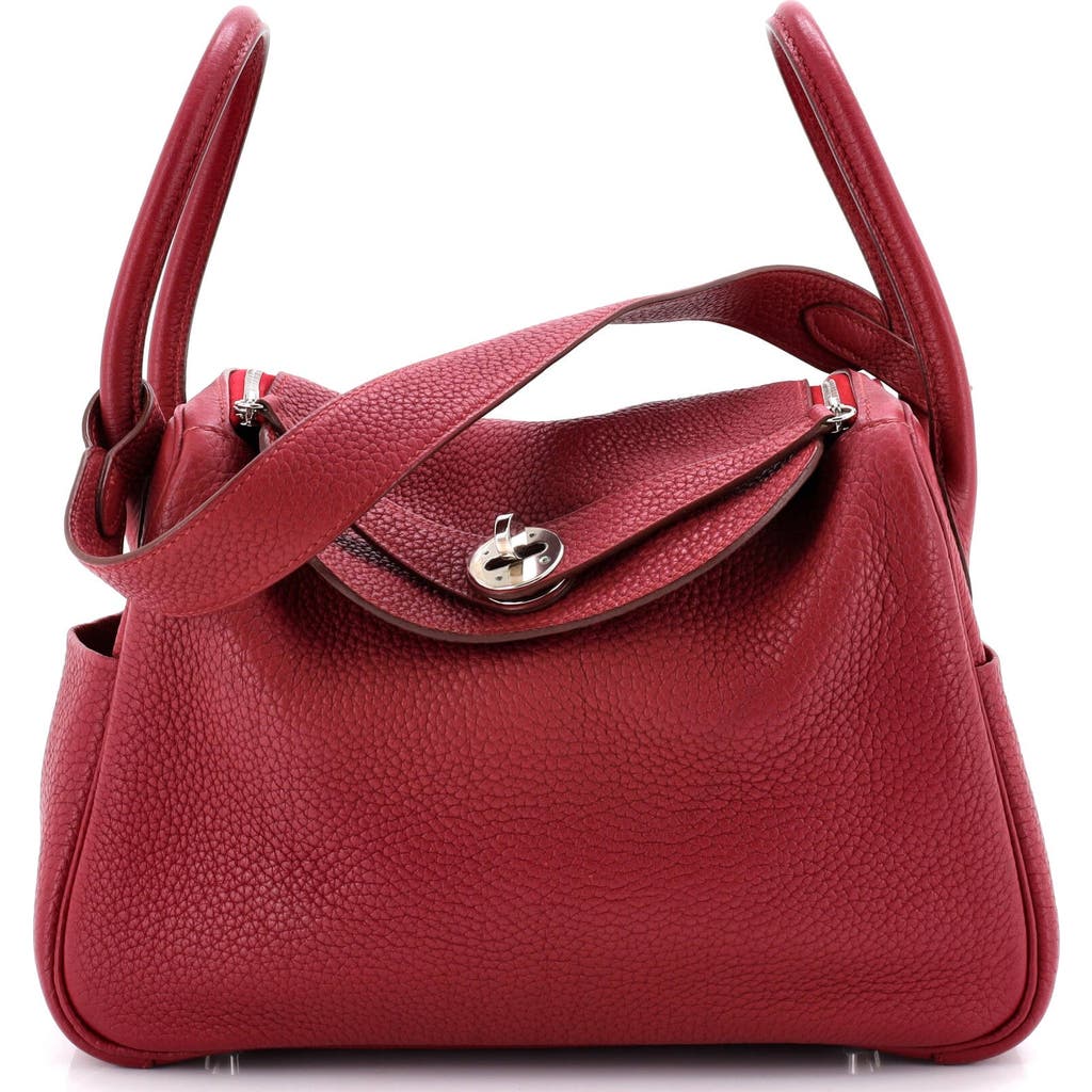 Pre-owned Hermes Hermes Lindy Bag Clemence 26 In Red