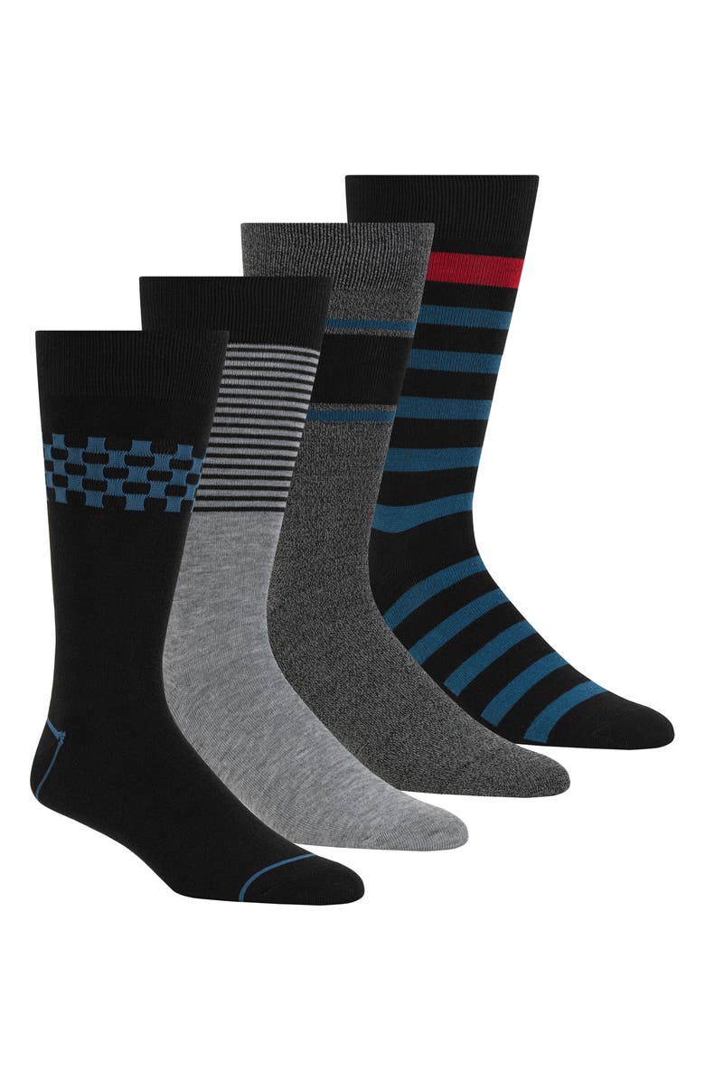 Scotch & Soda 4-Pack Assorted Crew Socks, Alternate, color, Black