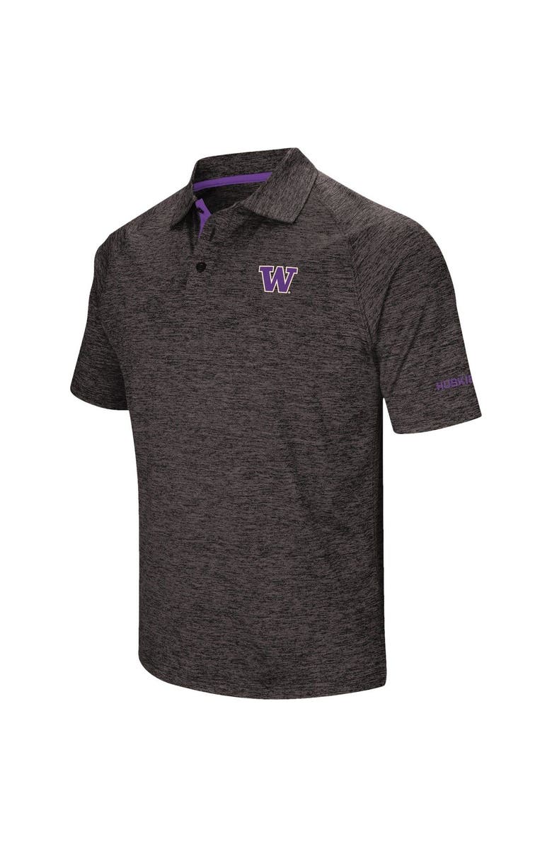 COLOSSEUM Men's Colosseum Black Washington Huskies Down Swing Polo, Main, color, Heather Black