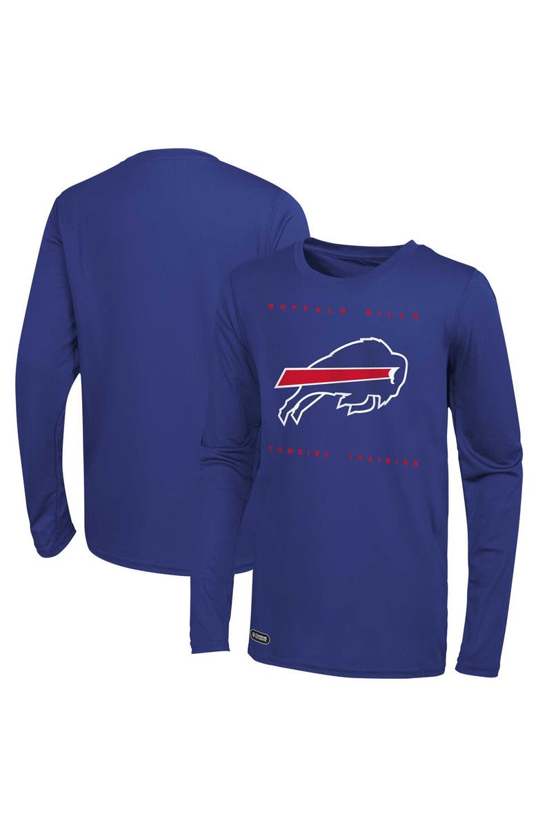 Outerstuff Men's Royal Buffalo Bills Side Drill Long Sleeve T-Shirt, Main, color, 