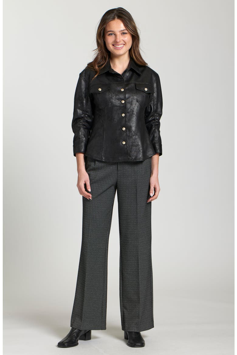 Faux Suede Shirt Jacket, Alternate, color, BLACK
