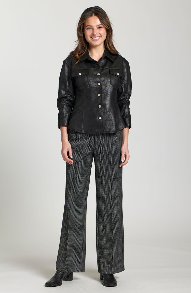 APNY Faux Suede Shirt Jacket, Alternate, color, Black