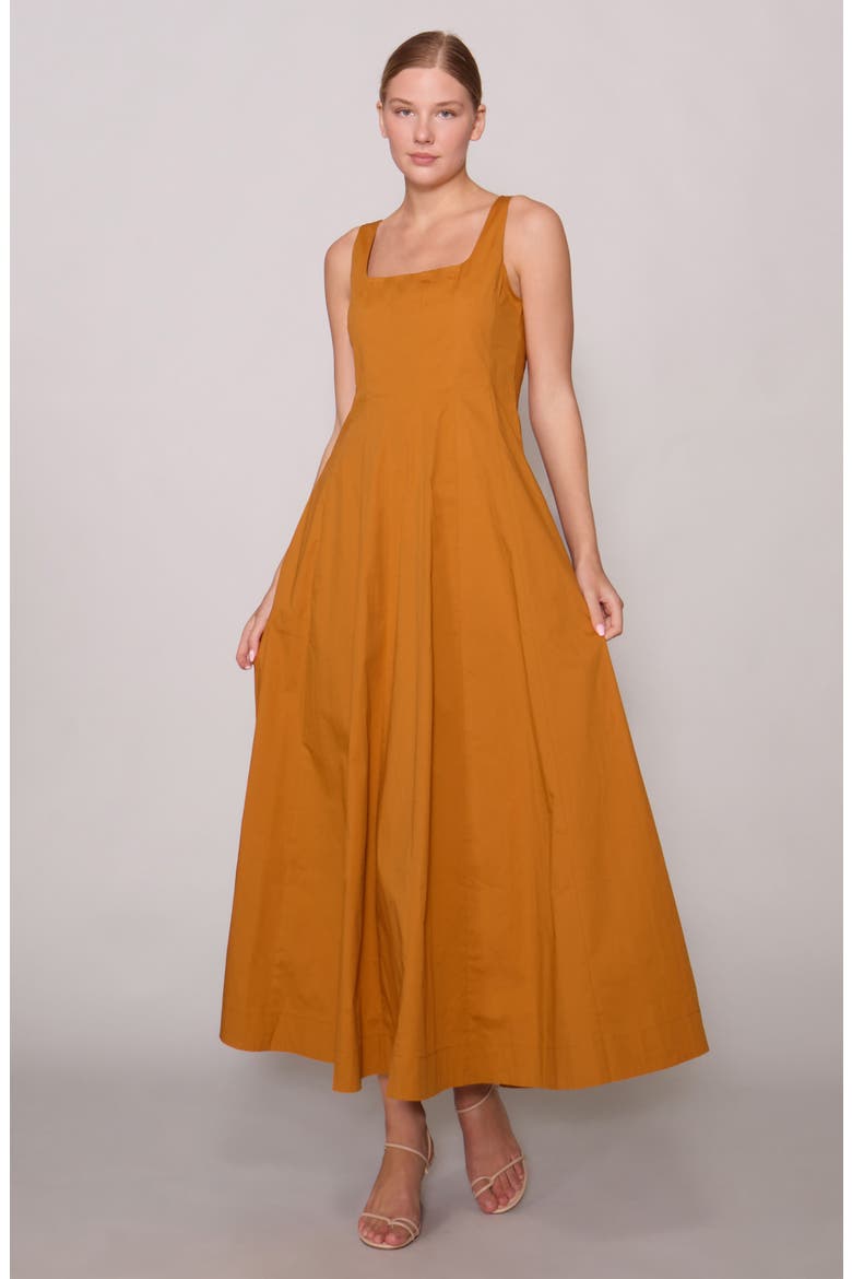 Poplin Maxi Dress, Alternate, color, MUSTARD