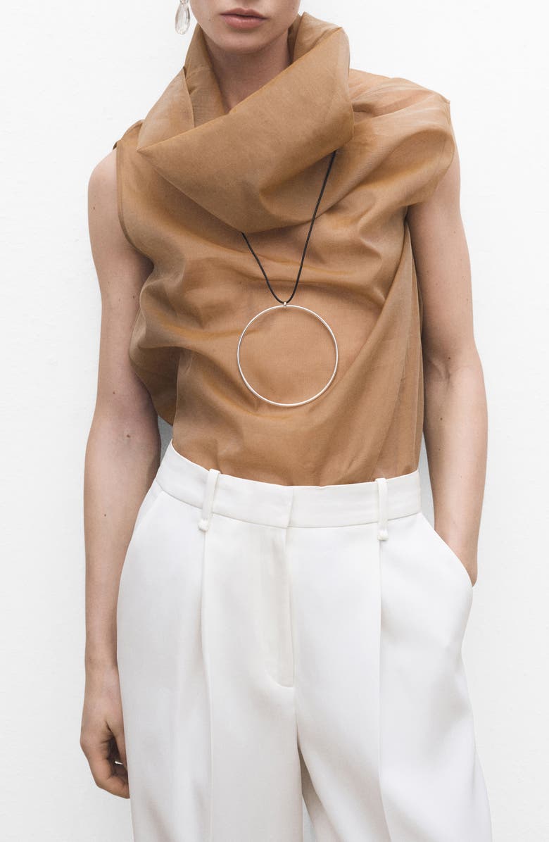 MANGO Cotton & Silk Organza Top, Main, color,