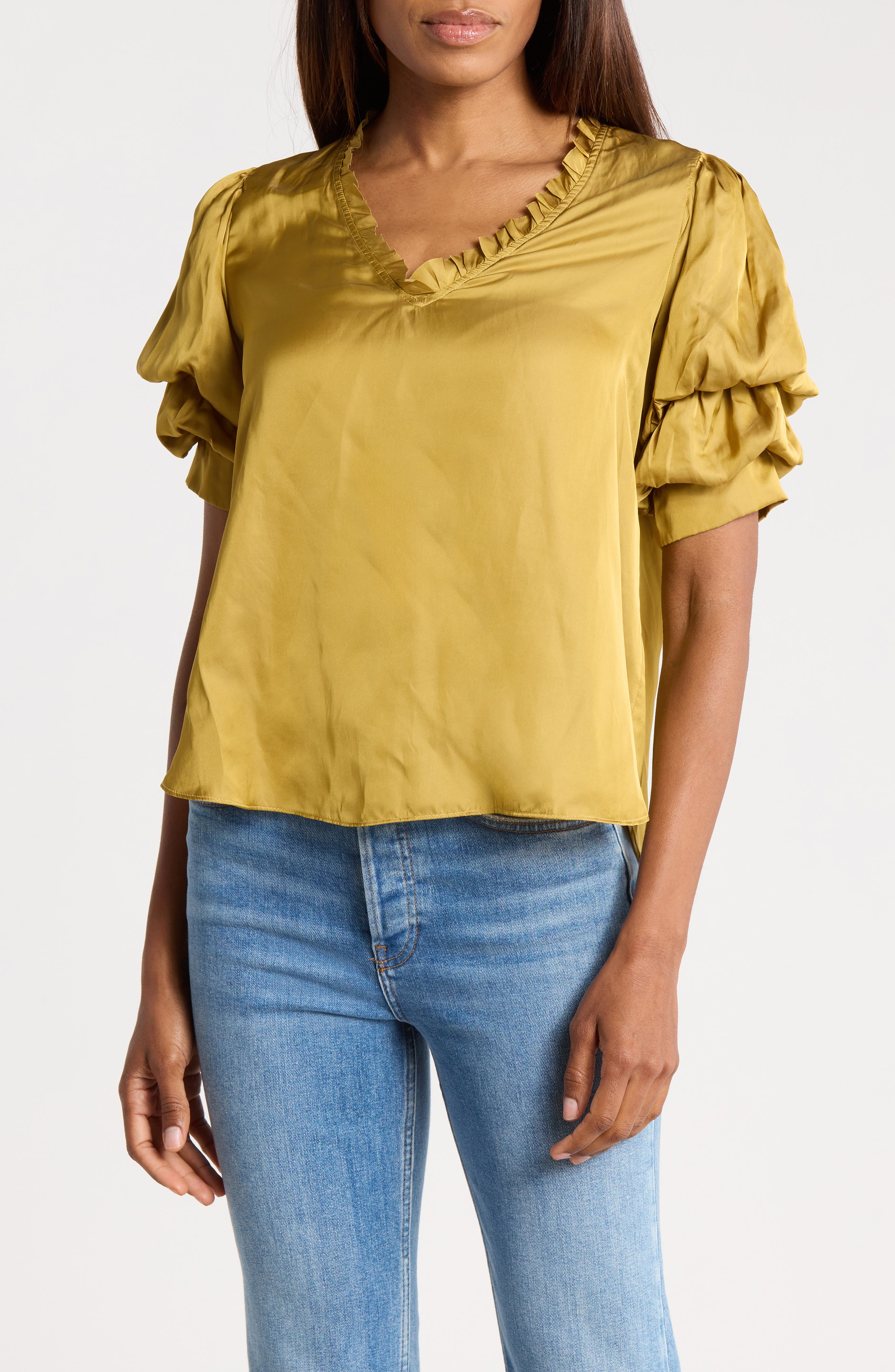 Ruffle V-Neck Blouse