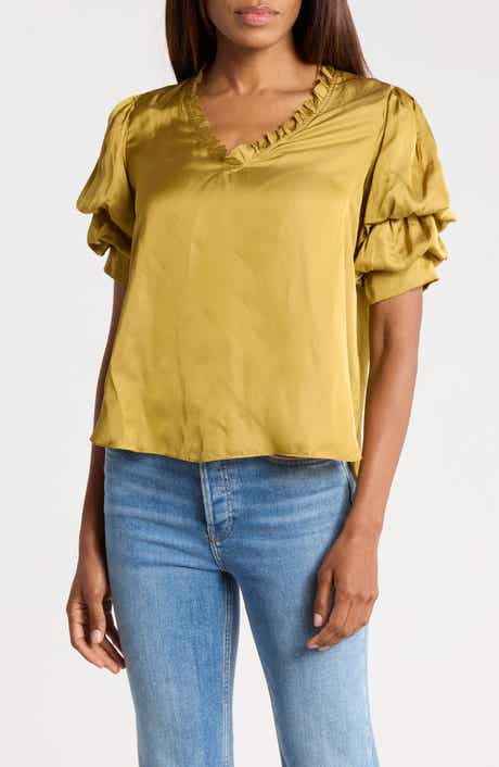Ruffle V-Neck Blouse