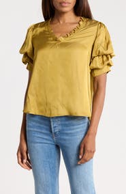 Joie Ruffle V-Neck Blouse