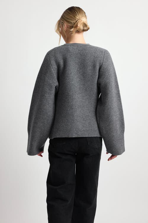 Almina Concept V Neck Cardigan In Grey