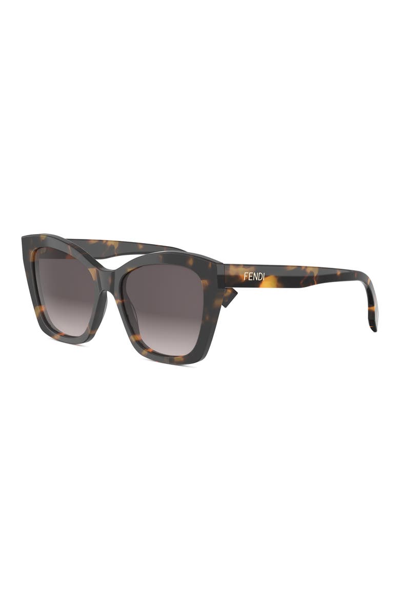 'Fendi Lettering 55mm Gradient Square Sunglasses, Alternate, color, HAVANA/ OTHER / GRADIENT SMOKE