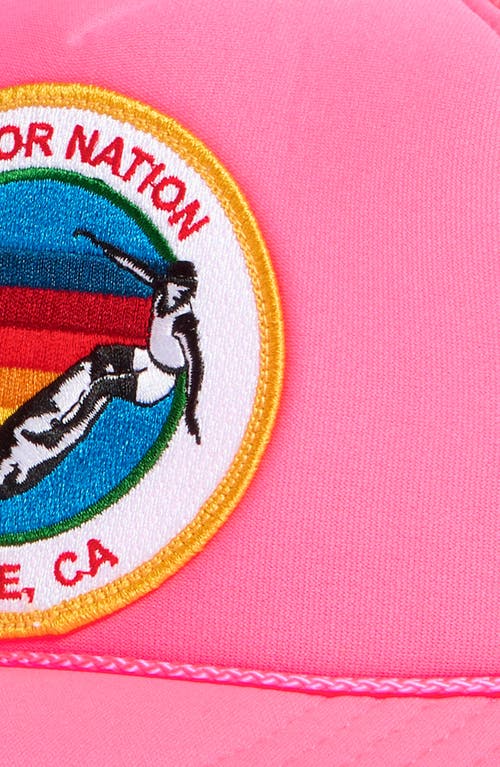 Aviator Nation Signature Trucker Hat In Pink