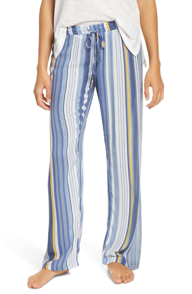 PJ Salvage Beach Blue Stripe Pajama Pants, Main, color, 