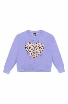 PixieLane Kids' Cloud Soft Cheetah Heart Graphic Sweatshirt