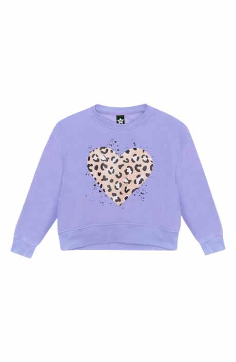 PixieLane Kids' Cloud Soft Cheetah Heart Graphic Sweatshirt
